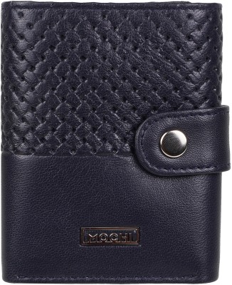 MOCHI Men Blue Genuine Leather Wallet(3 Card Slots)