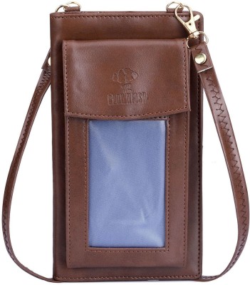 The CLOWNFISH Women Travel Brown Genuine Leather Wallet(2 Card Slots)