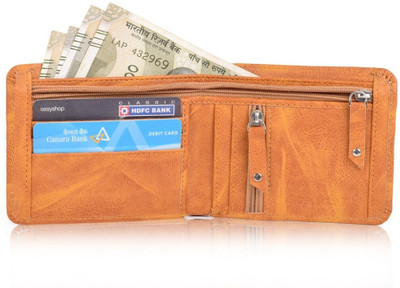 Wildemart Men Casual Tan Artificial Leather Wallet(9 Card Slots)