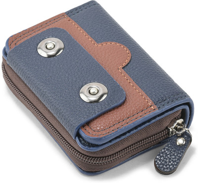 BE DIVINE Men & Women Casual Blue Artificial Leather Card Holder(15 Card Slots)