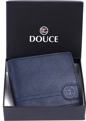 Douce Men Casual Blue Genuine Leather Wallet(8 Card Slots)