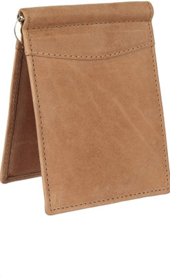 MEGREK Men Casual Beige Genuine Leather Money Clip(6 Card Slots)