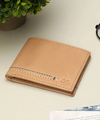 WROGN Men Formal Tan Genuine Leather Wallet(8 Card Slots)