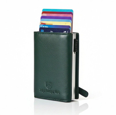 Men Mania Men Formal, Travel, Trendy, Evening/Party, Casual, Ethnic Green Genuine Leather Card Holder(11 Card Slots)