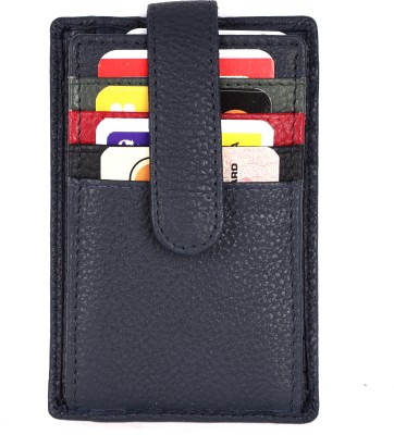 Cignam Kart Men Ethnic, Formal, Travel Blue Genuine Leather Card Holder(12 Card Slots)