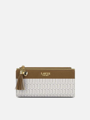 Lavie Luxe Women Casual White Genuine Leather Wallet(12 Card Slots)