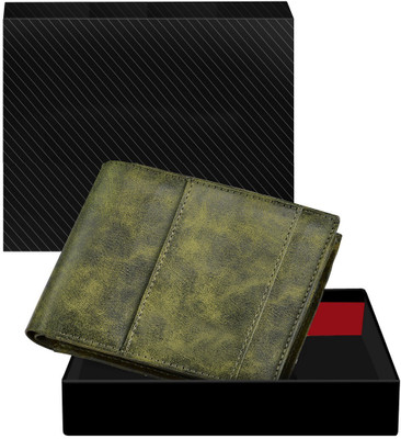 KAVRIXA Men Casual, Evening/Party, Formal Green Artificial Leather Wallet(5 Card Slots)