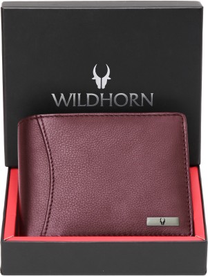 WILDHORN Men Casual Maroon Genuine Leather Wallet(9 Card Slots)