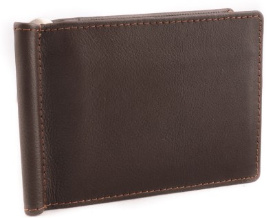 Route Men Casual, Formal Brown Genuine Leather Money Clip(3 Card Slots)