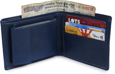 Shiv Men Casual Blue Artificial Leather Wallet(8 Card Slots)
