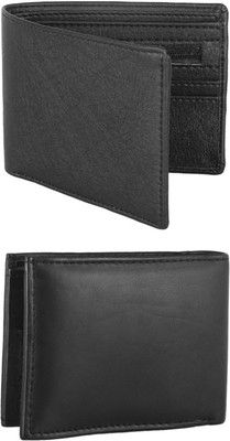 FF TRADERS Men Formal, Ethnic, Casual, Travel, Trendy Black, Black Artificial Leather Wallet(5 Card Slots, Pack of 2)