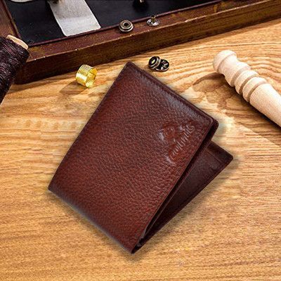 Cotnis Men Casual, Formal, Evening/Party Brown Genuine Leather Wallet(8 Card Slots)