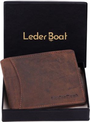 Leder Boat Men Casual Tan Genuine Leather Wallet(9 Card Slots)