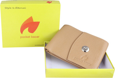 pocket bazar Men Trendy Beige Artificial Leather Wallet(6 Card Slots)