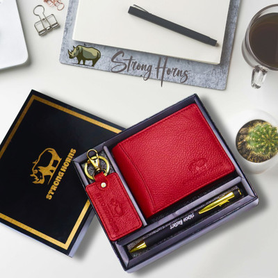 Strong Horns Men Casual, Formal, Travel, Trendy Black Genuine Leather Wallet(10 Card Slots)