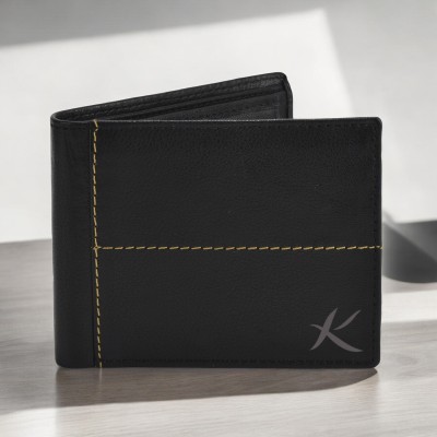 Kastner Men Formal Black Genuine Leather Wallet(3 Card Slots)