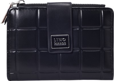 LINO PERROS Women Casual Black Artificial Leather Wallet(4 Card Slots)