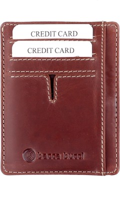 bacca bucci Men & Women Casual, Formal Brown Genuine Leather Card Holder(8 Card Slots)