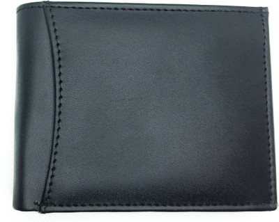 KRIENZO Men Trendy Black Genuine Leather Wallet(12 Card Slots)