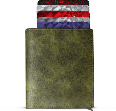 PARTH ENTERPRISE Men Casual, Evening/Party, Formal Green Artificial Leather Wallet(9 Card Slots)