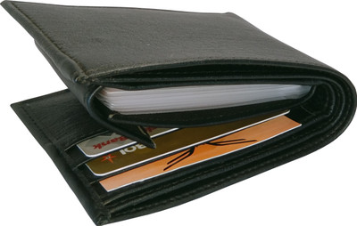 Magic Design Men Casual Black Artificial Leather Card Holder(10 Card Slots)