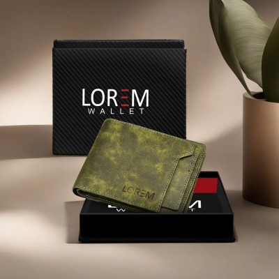 LOREM Men Casual Green Artificial Leather Wallet(7 Card Slots)