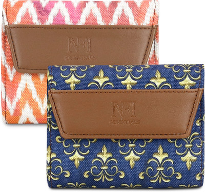 NFI essentials Women Multicolor Canvas Wallet(6 Card Slots, Pack of 2)