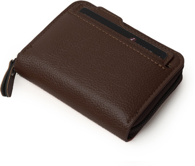 zaphod Men Brown Artificial Leather Card Holder(5 Card Slots)