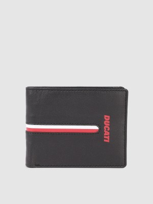 DUCATI Men Casual Black Genuine Leather Wallet(8 Card Slots)