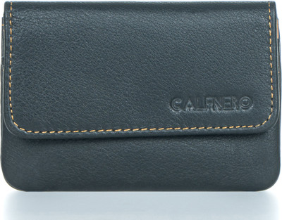 Calfnero Men Black Genuine Leather Card Holder(1 Card Slot)