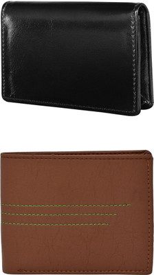 VIAZ VENTURES Men Casual, Formal, Trendy, Evening/Party, Travel Black, Brown, Brown Artificial Leather Wallet(5 Card Slots, Pack of 2)