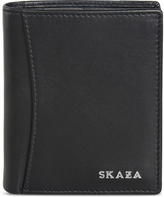 SKAZA Men Formal Black Genuine Leather Wallet(9 Card Slots)