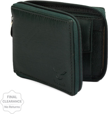 Hidelink Men & Women Casual, Evening/Party, Ethnic, Formal, Travel, Trendy Green Artificial Leather Wallet(3 Card Slots)