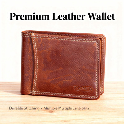 PROMEN-Be a man Men Formal, Casual, Trendy Brown Genuine Leather Wallet(6 Card Slots)
