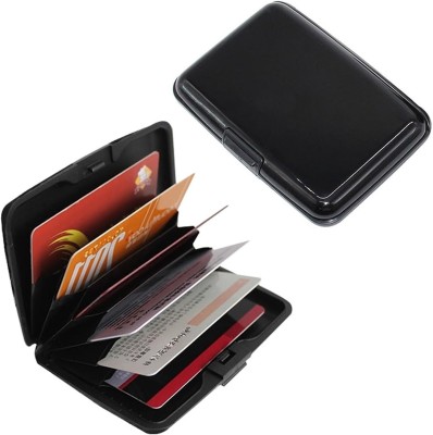 First Dot Men & Women Casual Black Aluminium, Plastic Card Holder(6 Card Slots)