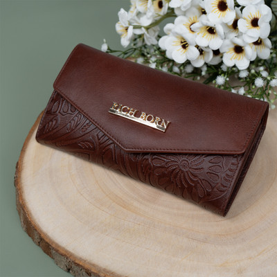 Rich Born Women Trendy Brown Genuine Leather Wallet