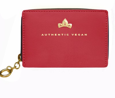 VEGAN RFID PU Leather Card Holder for Women Elegant and Versatile Card Organizer, 9 Card Holder(Set of 1, Red)