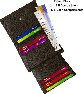 ABYS Genuine Leather Brown VersaVault Multi-Pocket Wallet for Men's 7 Card Holder(Set of 1, Brown)