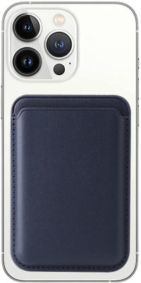 AKRIA Men & Women Travel Blue Genuine Leather Wallet(3 Card Slots)