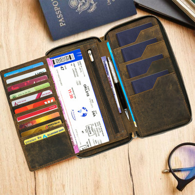 ABYS Passport Cover/Passport Holder for Men and Women - Genuine Leather organizer(Tan)