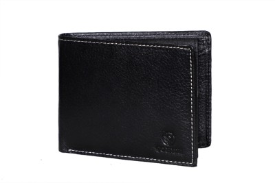 GO HIDE Men Casual Black Genuine Leather Wallet(8 Card Slots)