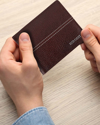 HIROSHI Men Casual, Formal Brown Genuine Leather Wallet(4 Card Slots)