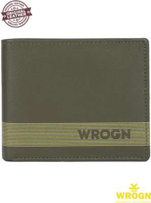 WROGN Men Khaki Genuine Leather Wallet(8 Card Slots)