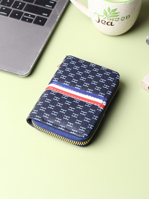 BE DIVINE Men & Women Blue Artificial Leather Card Holder(15 Card Slots)