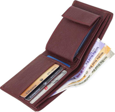 HENEDA Men Brown Artificial Leather Wallet(9 Card Slots)