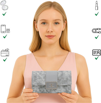 ESBEDA Women Casual Grey Artificial Leather Wallet(4 Card Slots)