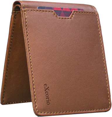 modix Men Tan Genuine Leather Wallet(10 Card Slots)