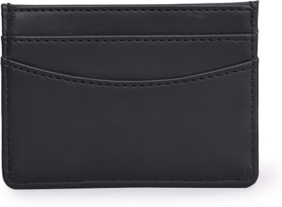 warbler Men & Women Casual Black Artificial Leather Card Holder(6 Card Slots)