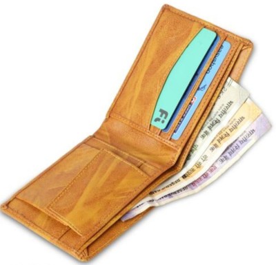 HouseOfCommon Boys Casual Tan Artificial Leather Wallet(7 Card Slots)