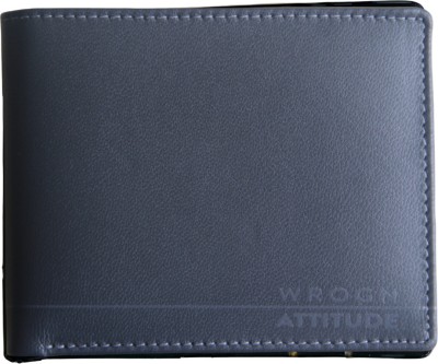 WROGN Men Casual Blue Genuine Leather Wallet(8 Card Slots)